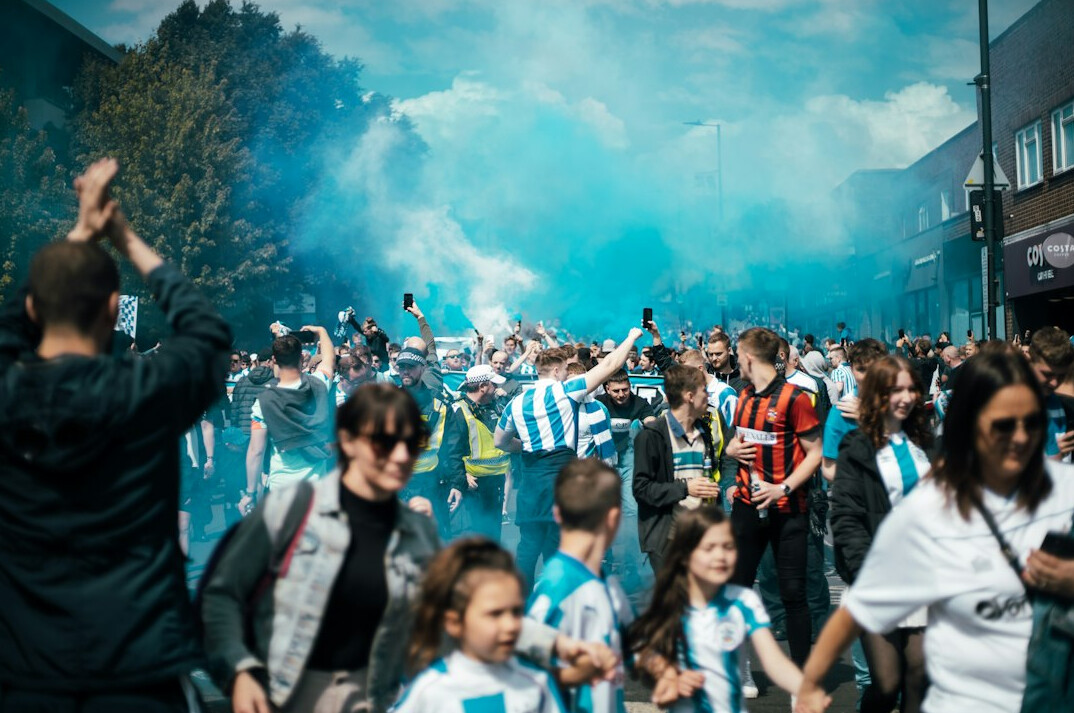 group of fans at event