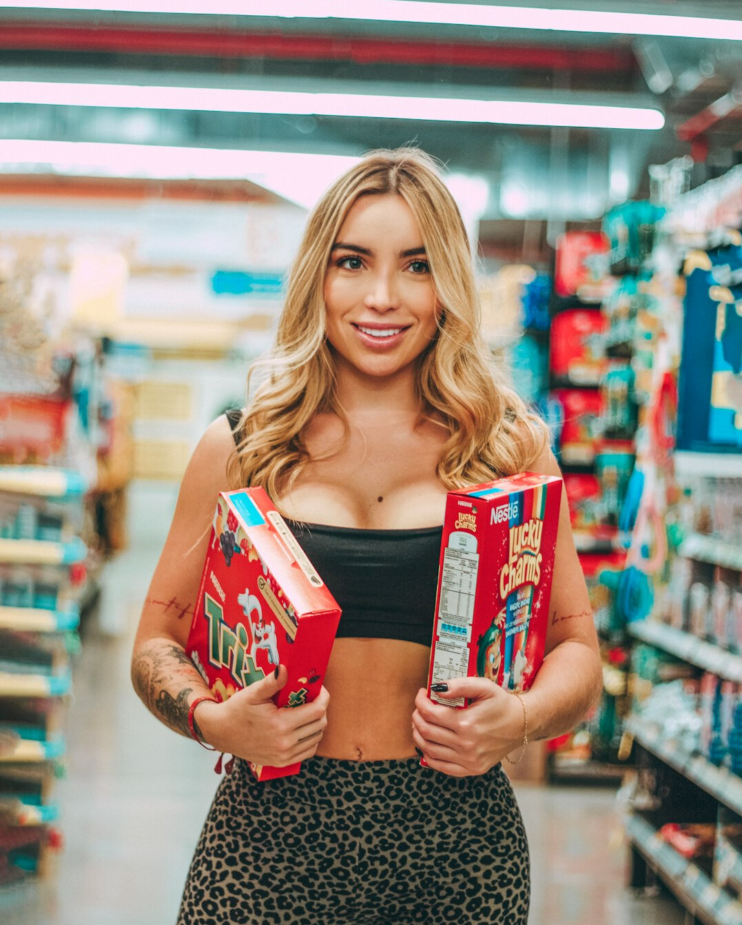 influencer holding product